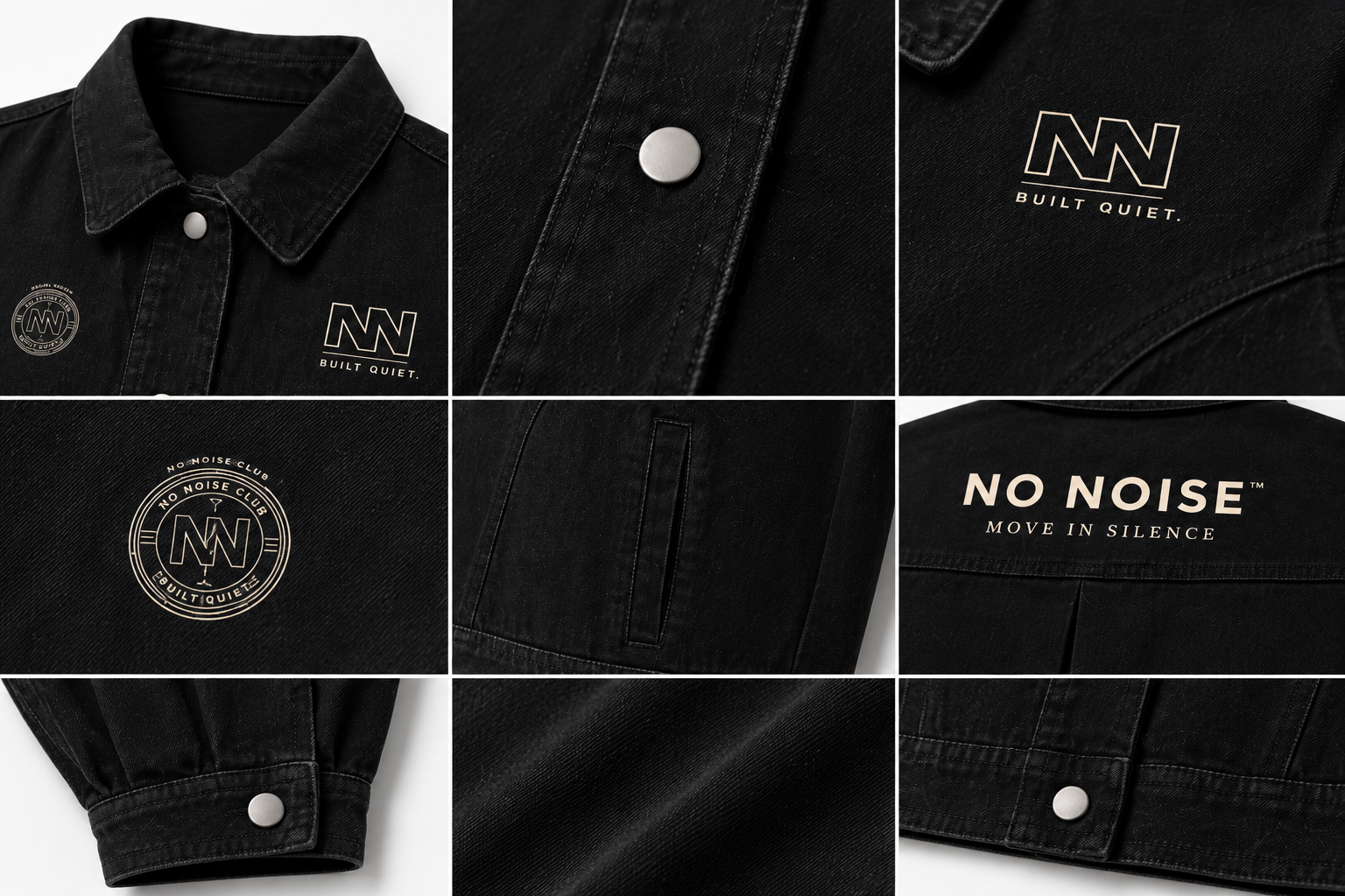 NO NOISE™ Crop Denim Jacket — Black