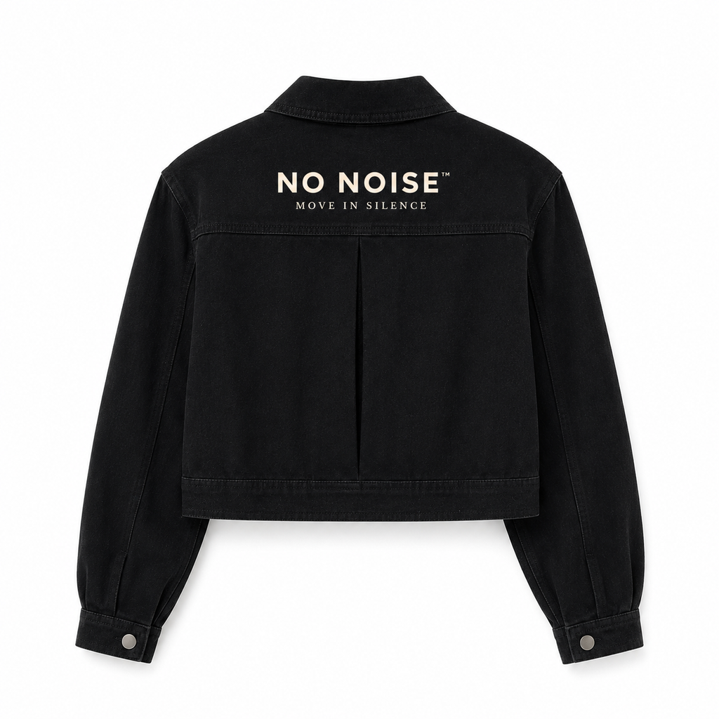 NO NOISE™ Crop Denim Jacket — Black