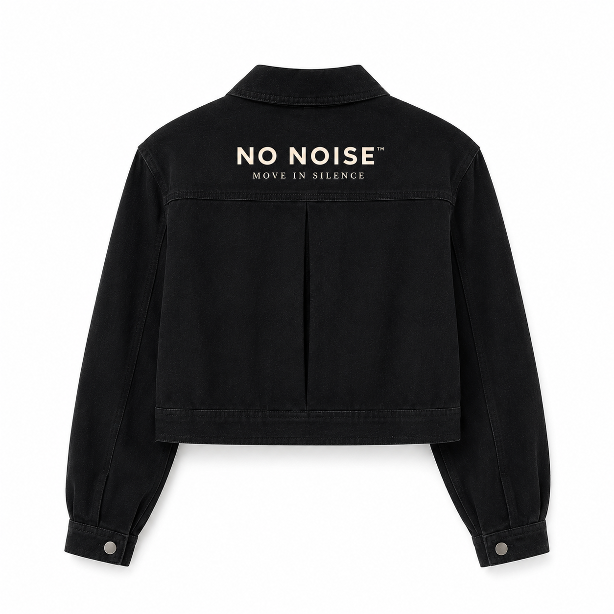 NO NOISE™ Crop Denim Jacket — Black