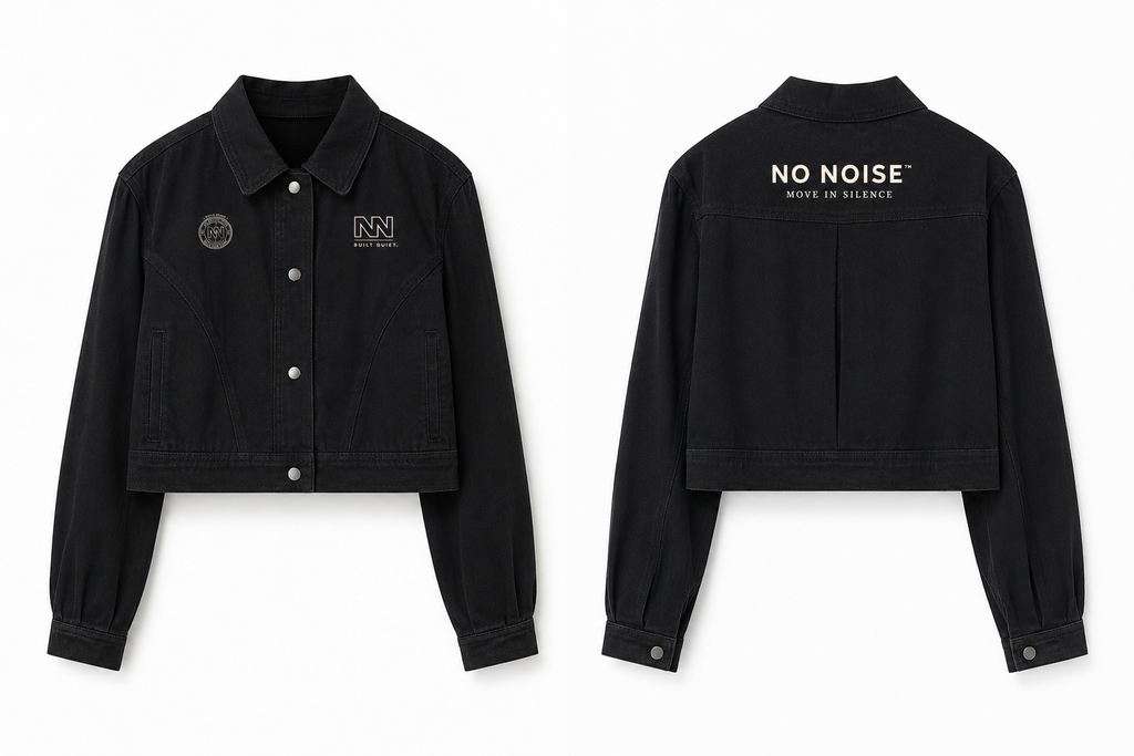 NO NOISE™ Crop Denim Jacket — Black