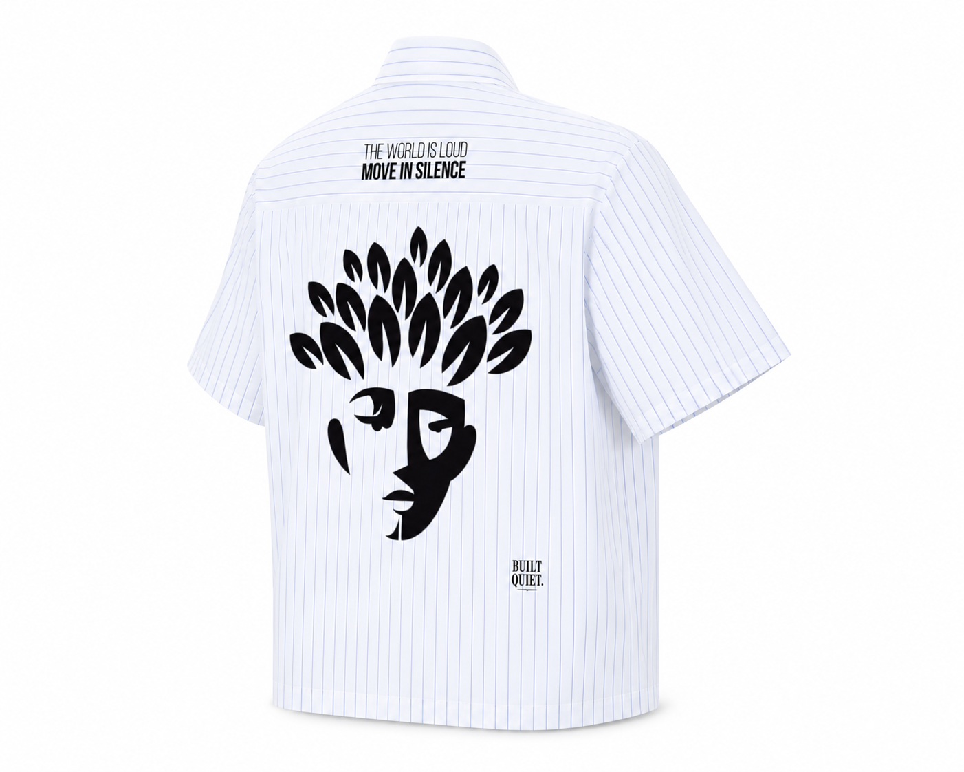 NO NOISE™ The Stripe Code Boxy — White, back view