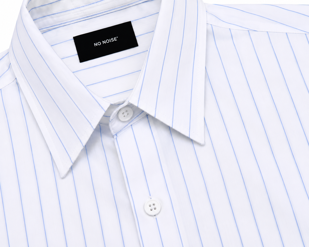 NO NOISE™ The Stripe Code Boxy — White, alternate angle