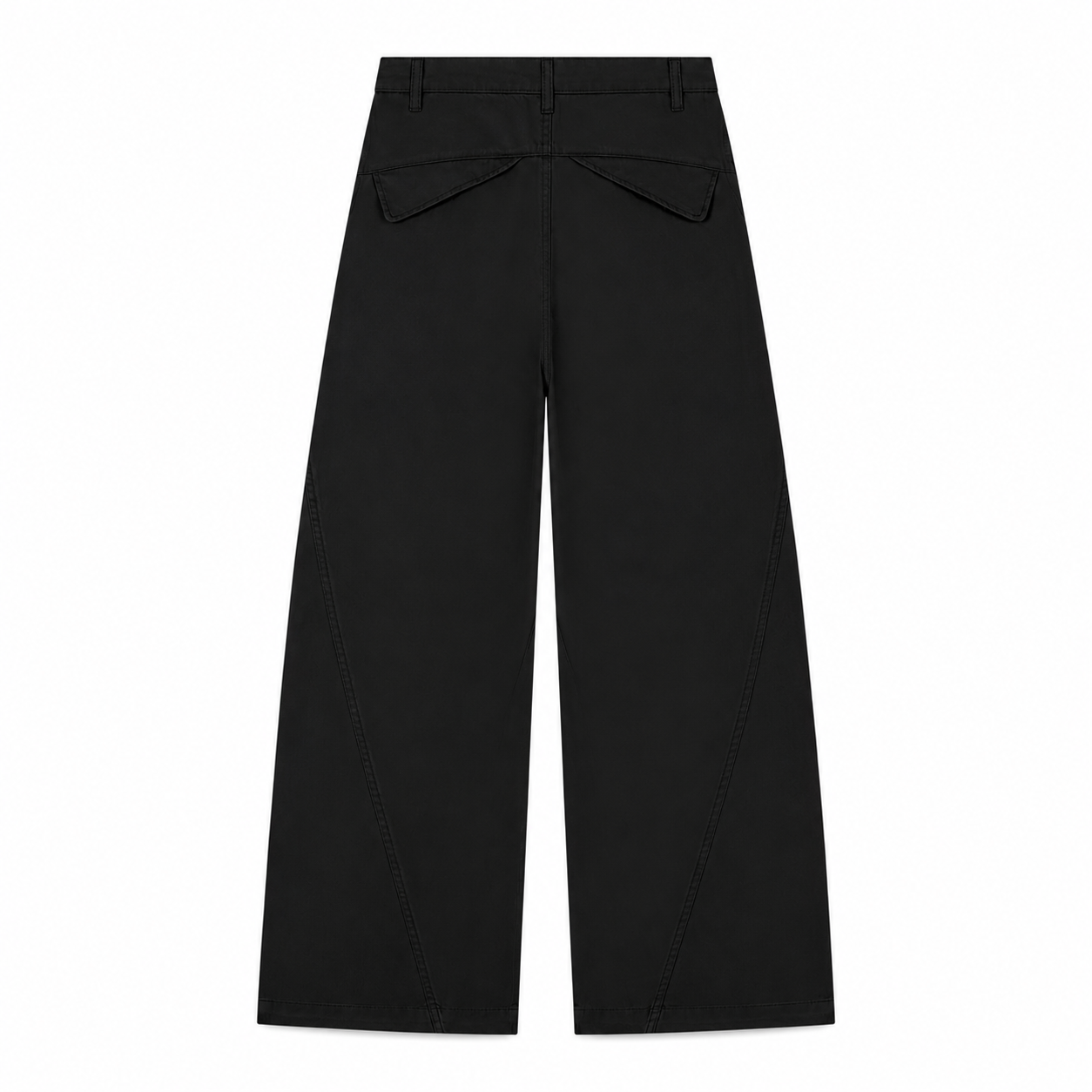 NO NOISE™ 001 Barrel Leg Pant — Black, back view