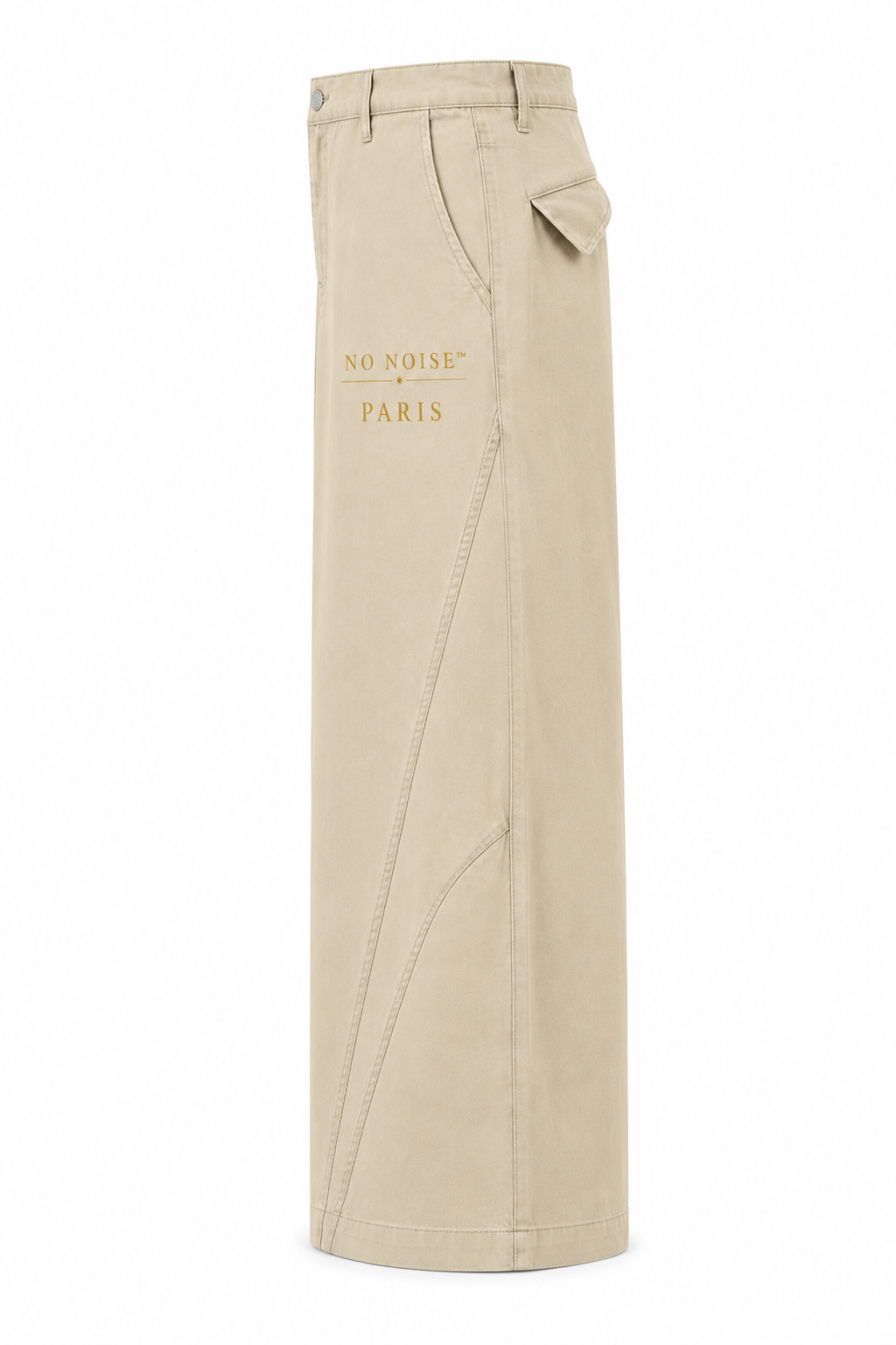 NO NOISE™ 001 Barrel Leg Pant — Bone, flat lay
