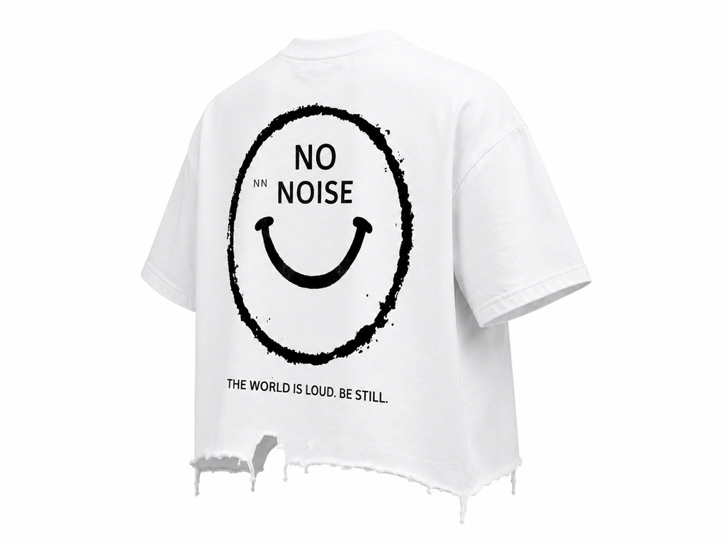 NO NOISE™ Be Still Distressed Tee — White