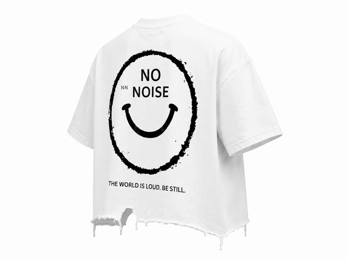 NO NOISE™ Be Still Distressed Tee — White