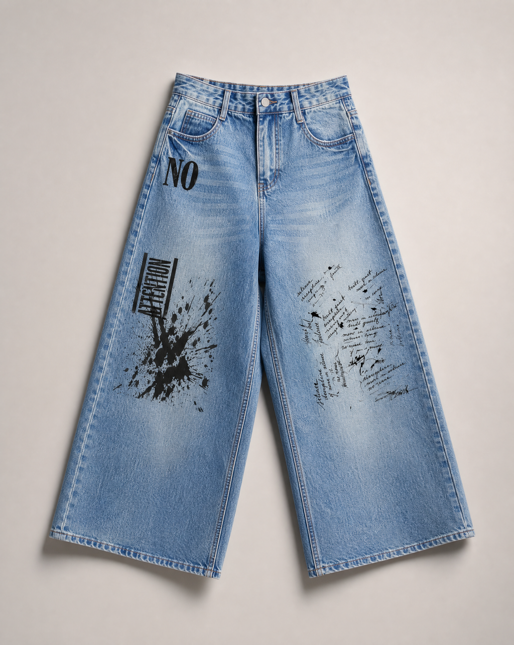 NO NOISE™ HER — NO ATTENTION WIDE LEG JEAN