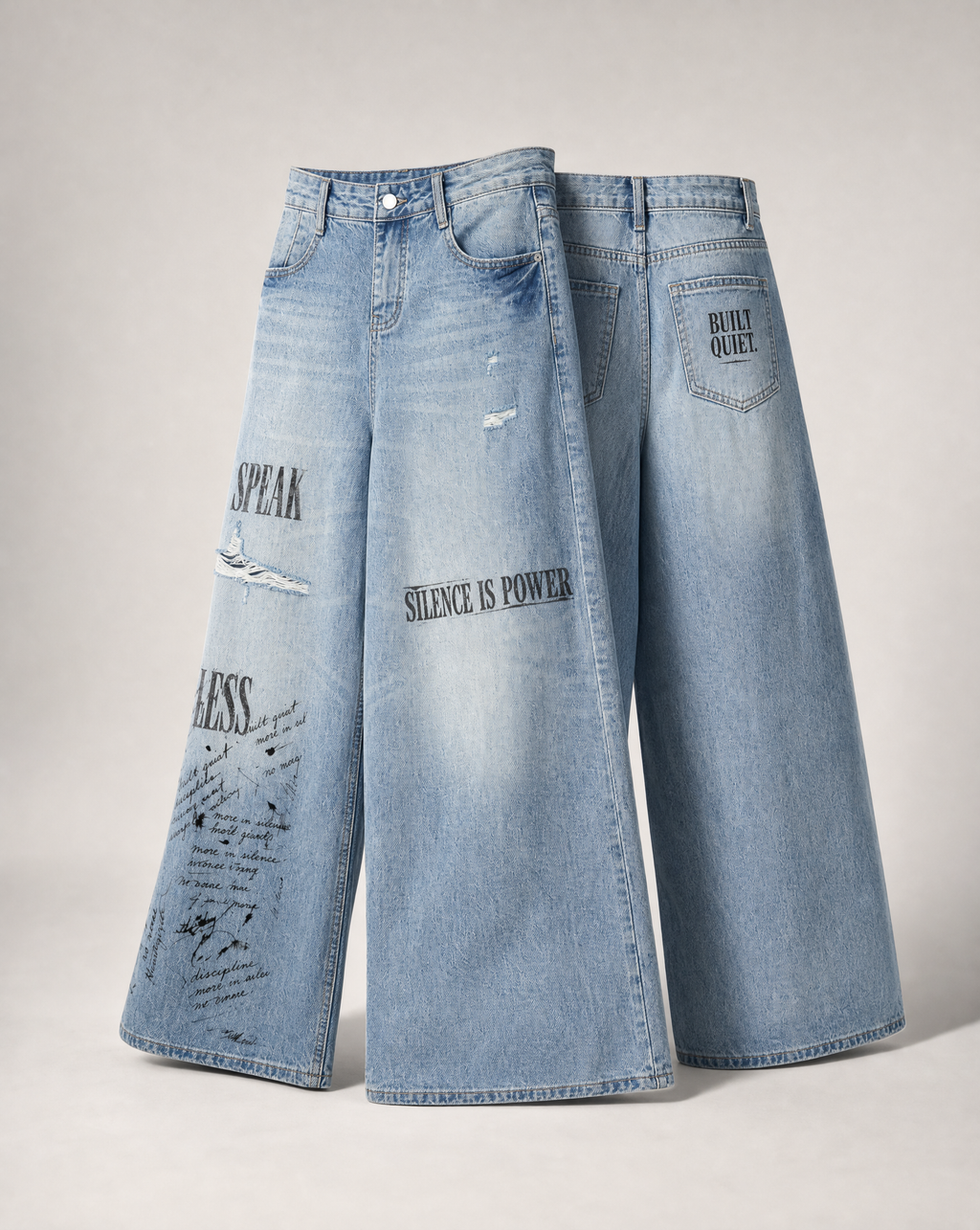 NO NOISE™ HER — SPEAK LESS WIDE LEG JEAN