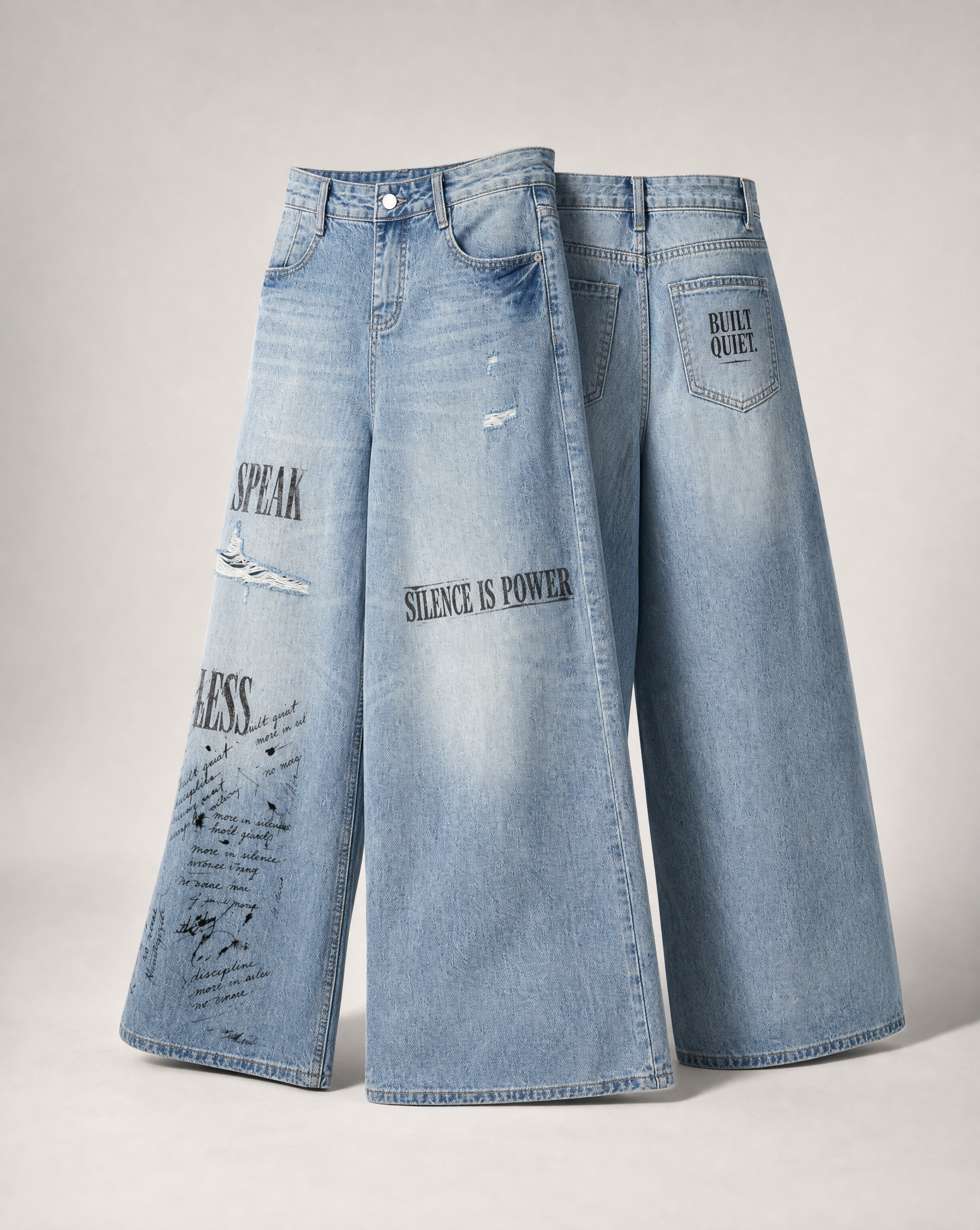 NO NOISE™ HER — SPEAK LESS WIDE LEG JEAN