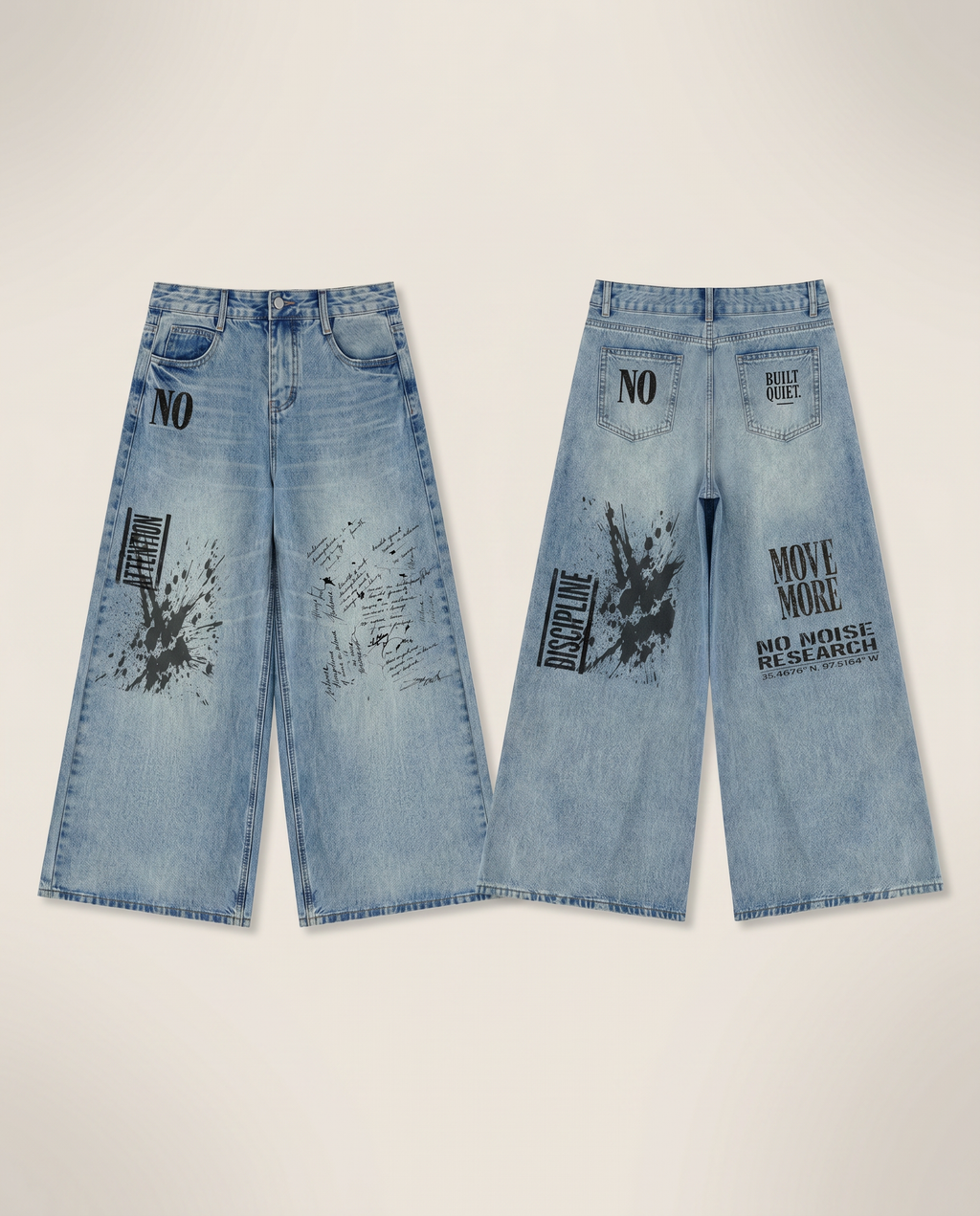 NO NOISE™ HER — NO ATTENTION WIDE LEG JEAN