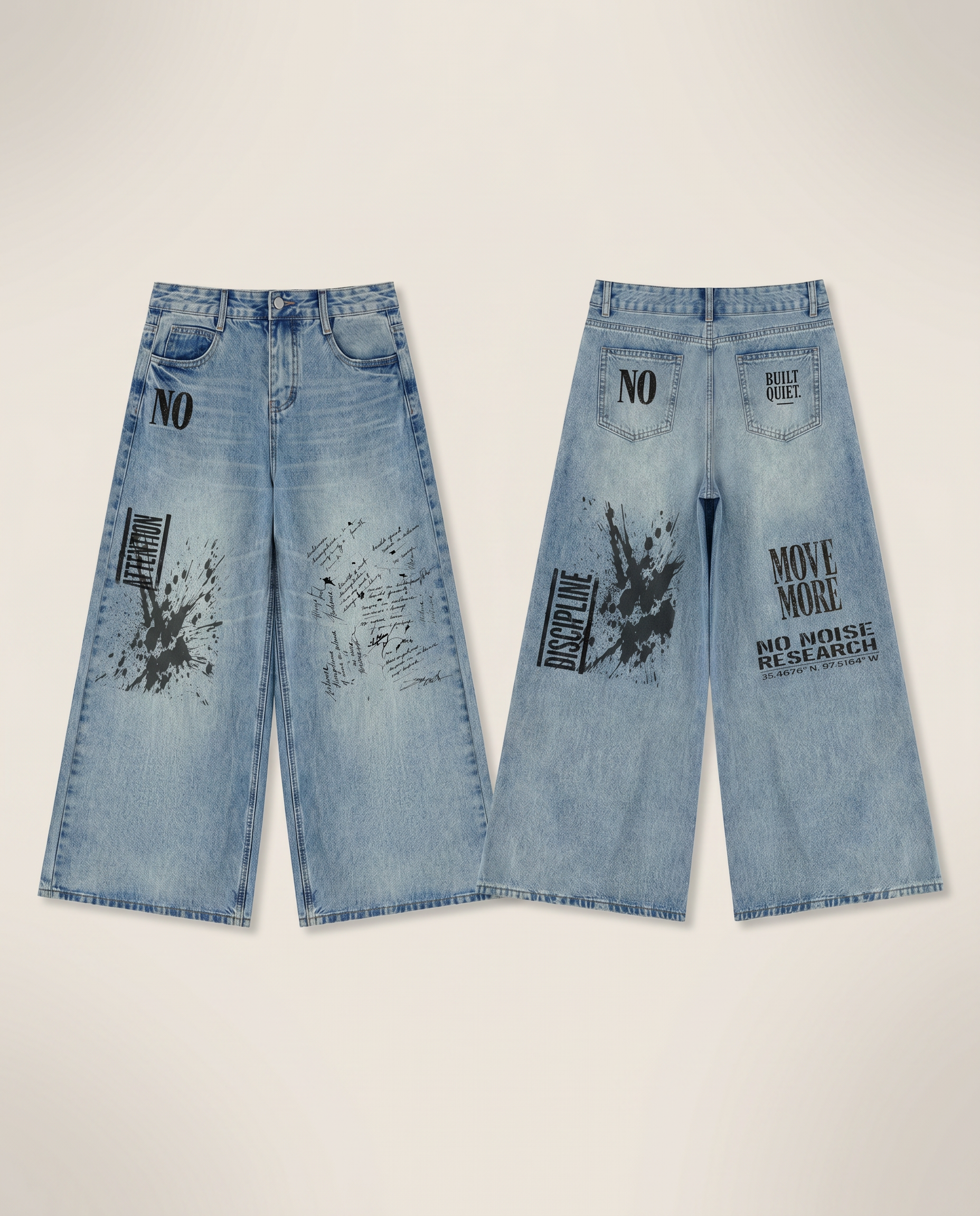 NO NOISE™ HER — NO ATTENTION WIDE LEG JEAN