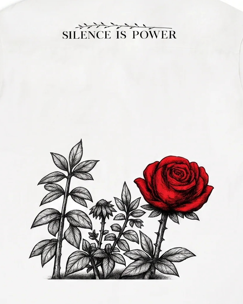 Botanical Camp Shirt White botanical graphic detail
