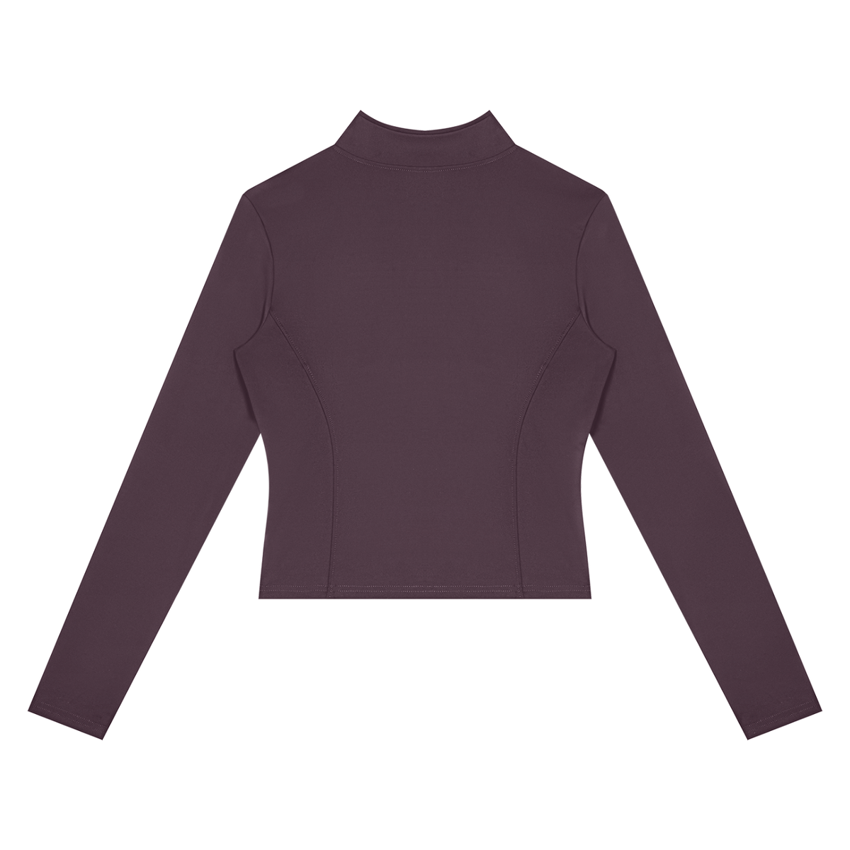 NO NOISE™ Plum purple paneled zip jacket, back