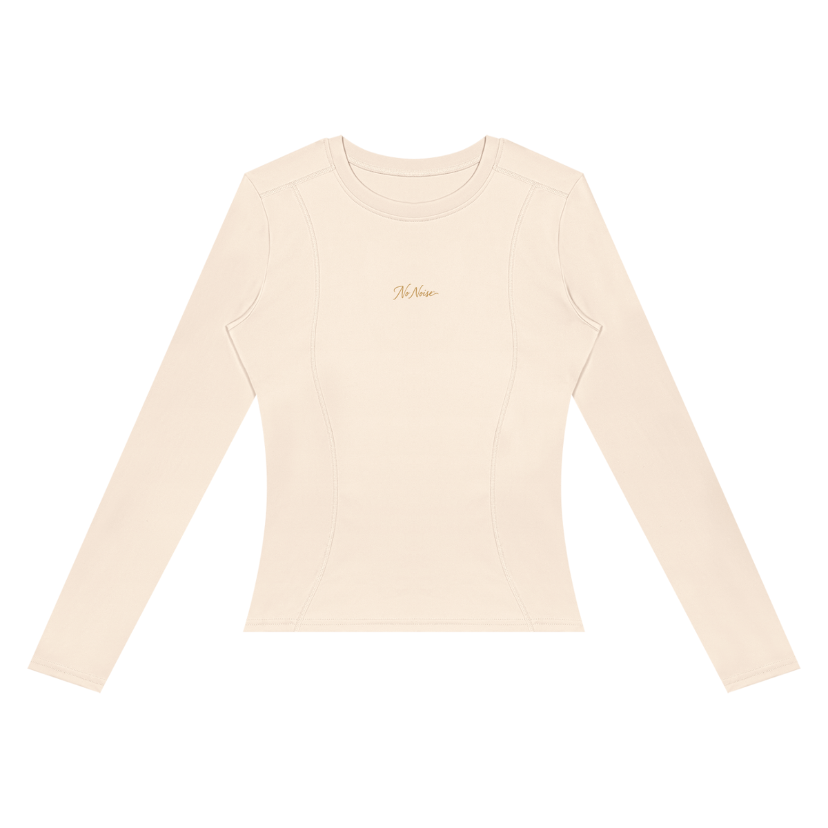 NO NOISE™ Apricot long-sleeve training top, front