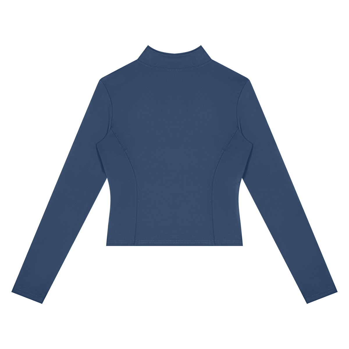 NO NOISE™ Navy blue paneled zip jacket, back