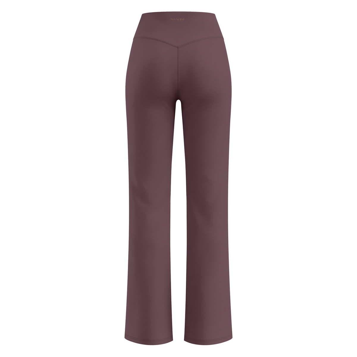 NO NOISE Studio High Rise Flare Pant™ — Plum, back flat view.