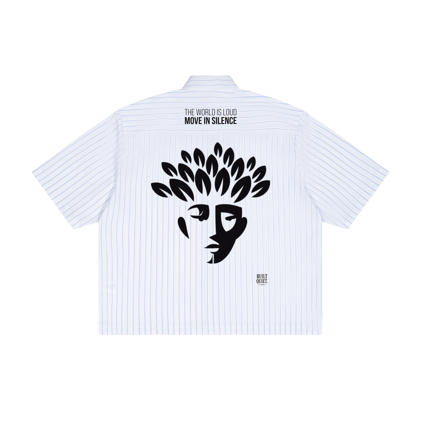 NO NOISE™ The Stripe Code Boxy — White, flat lay