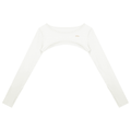 NO NOISE™ White cutout long-sleeve shrug, front