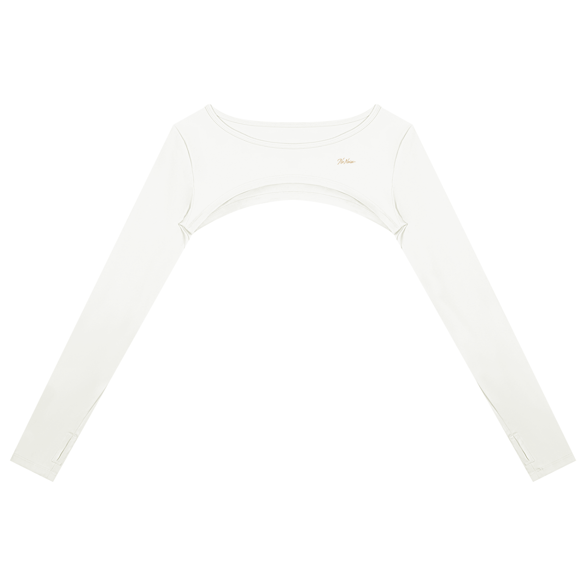 NO NOISE™ White cutout long-sleeve shrug, front