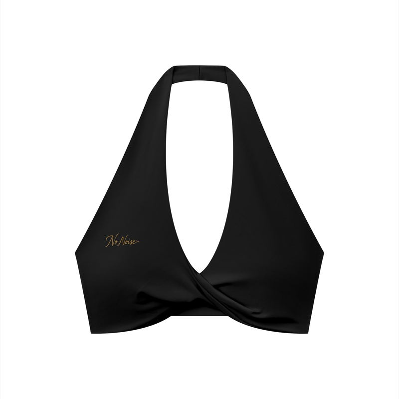 NO NOISE™ The Élan Halter in Midnight — tank in 220 g/m² nylon-spandex