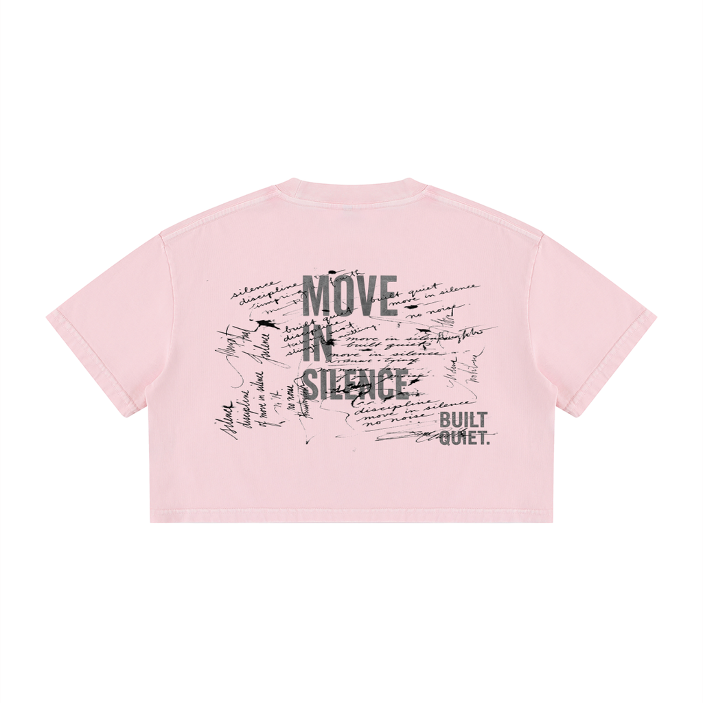 NO NOISE™ HER — RESEARCH MINERAL WASH CROP TEE