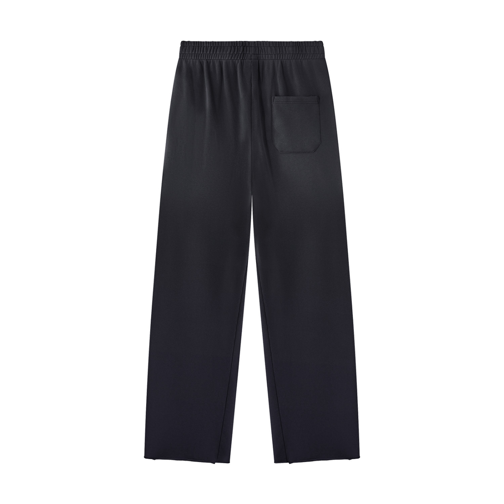 NO NOISE™ Black Sunfade raw-hem sweatpants, back