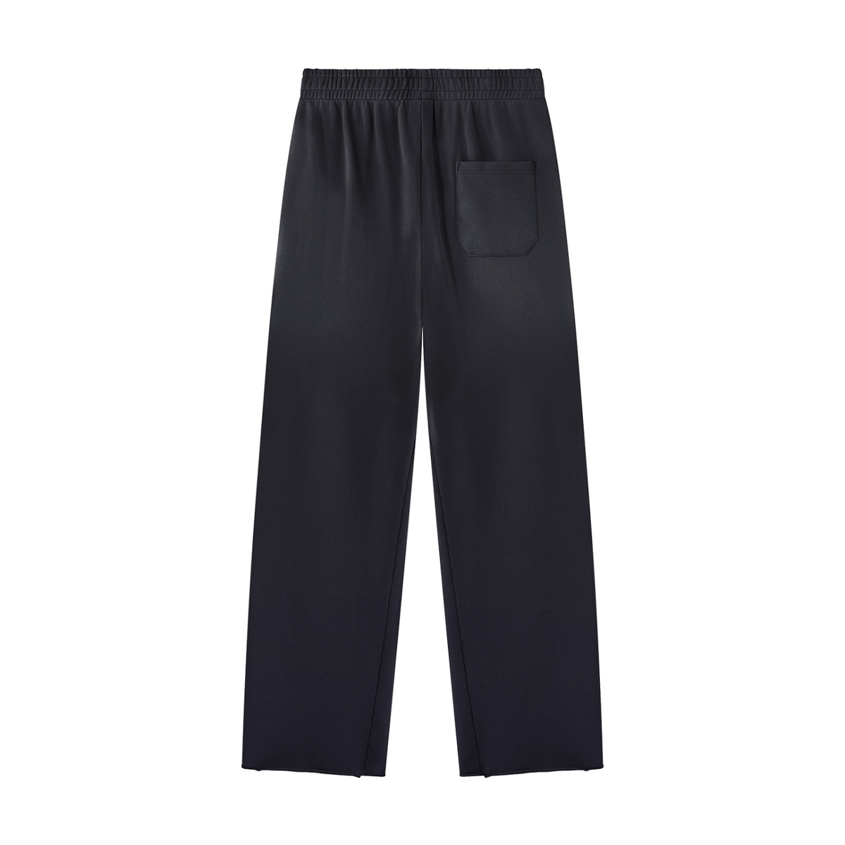 NO NOISE™ Black Sunfade raw-hem sweatpants, back