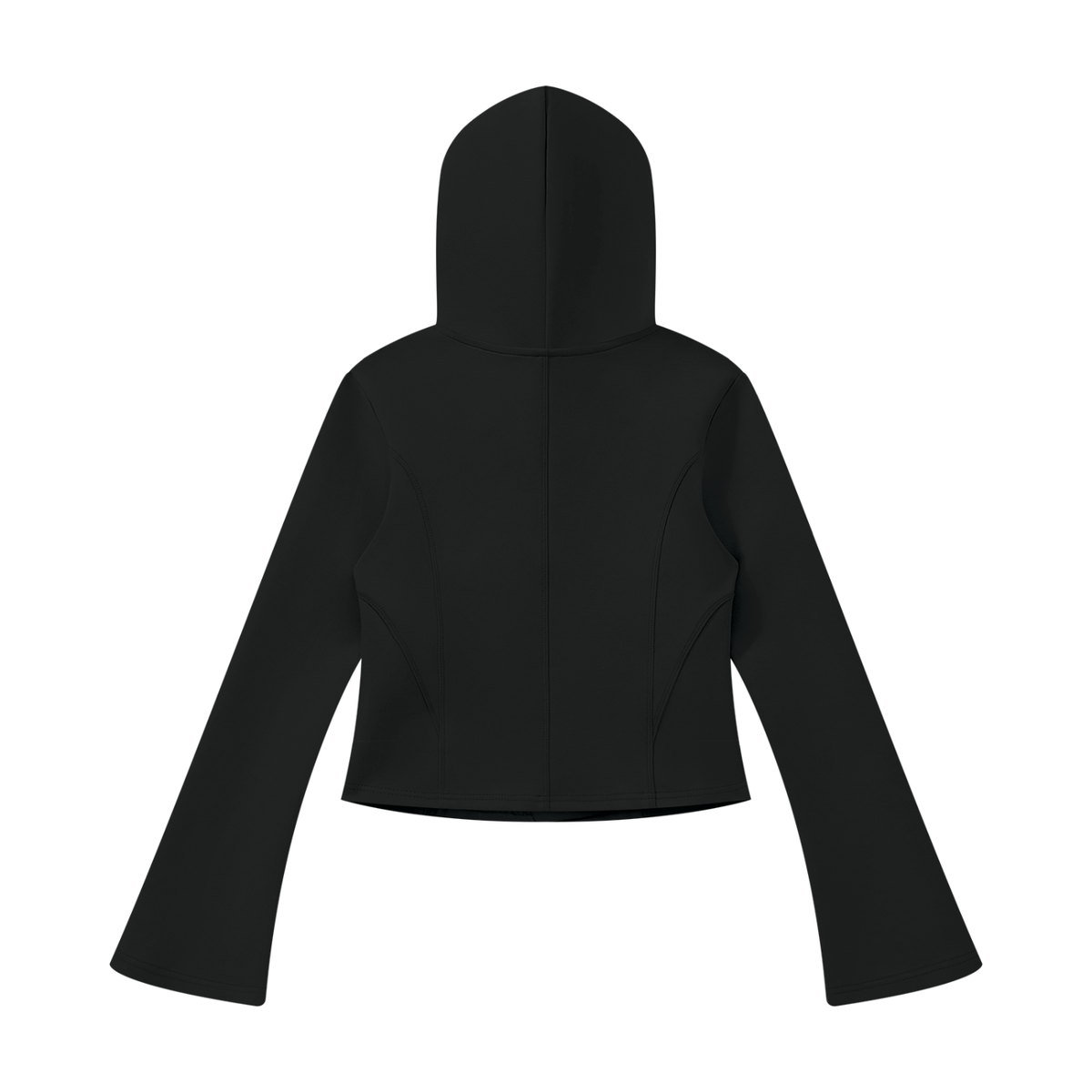 NO NOISE™ Black Original Signal asymmetric zip hoodie, back