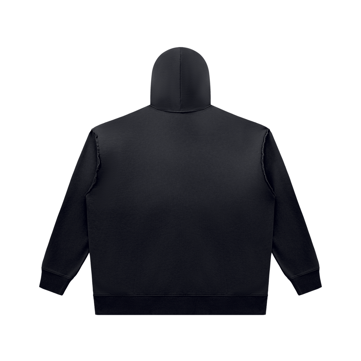 NO NOISE™ Black Sunfade heavyweight zip hoodie, back