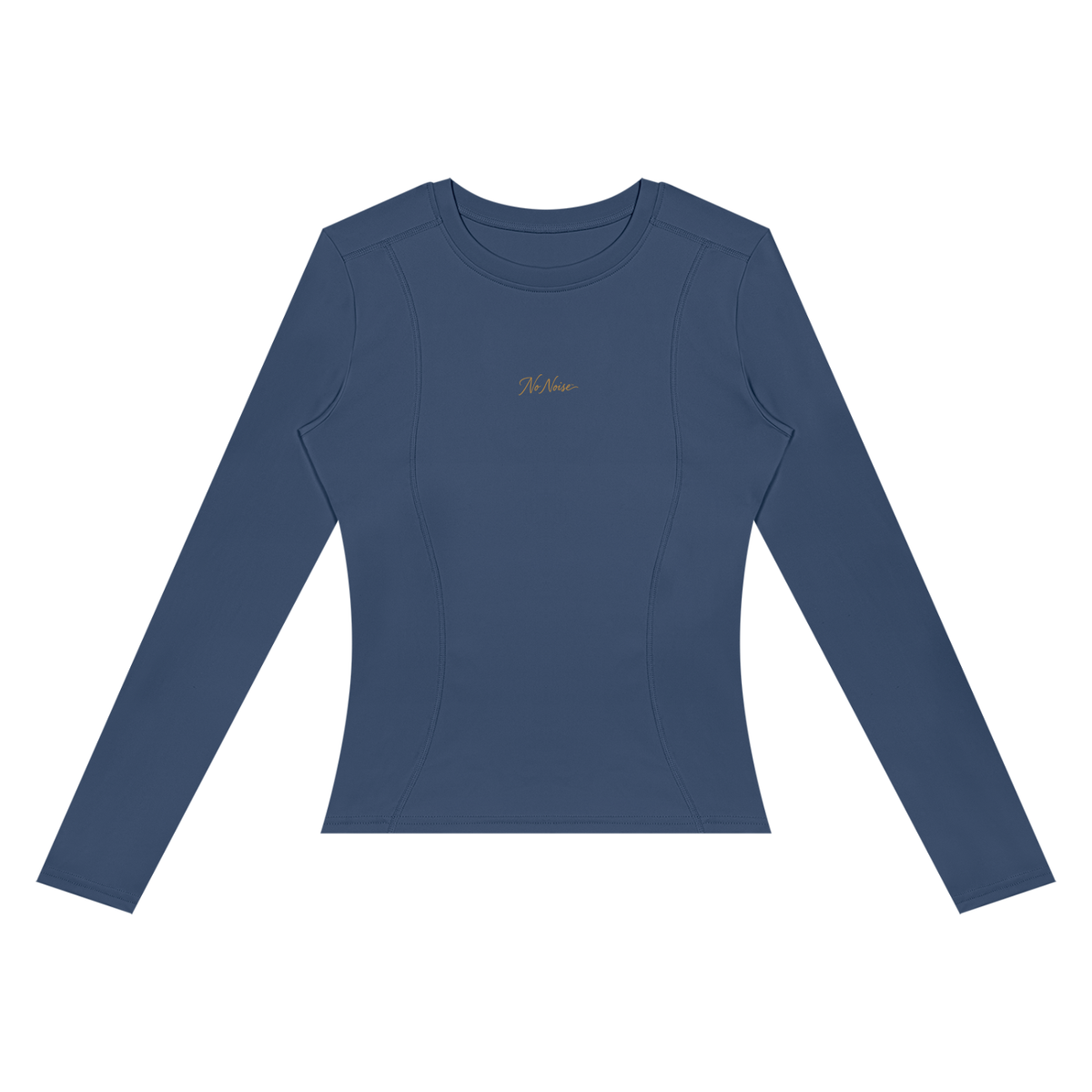 NO NOISE™ Navy blue long-sleeve training top, front