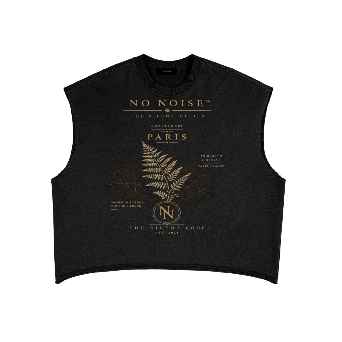 NO NOISE™ French Terry Boxy Tank — Black