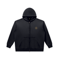 NO NOISE™ Black Sunfade heavyweight zip hoodie, front