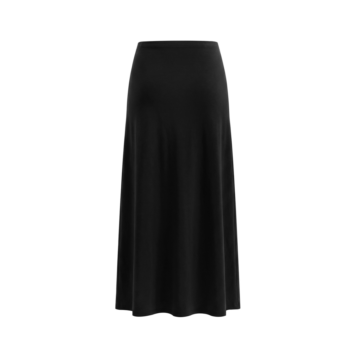 NO NOISE Knit Maxi Skirt — Onyx, black, back shaped view showing flowing maxi length.