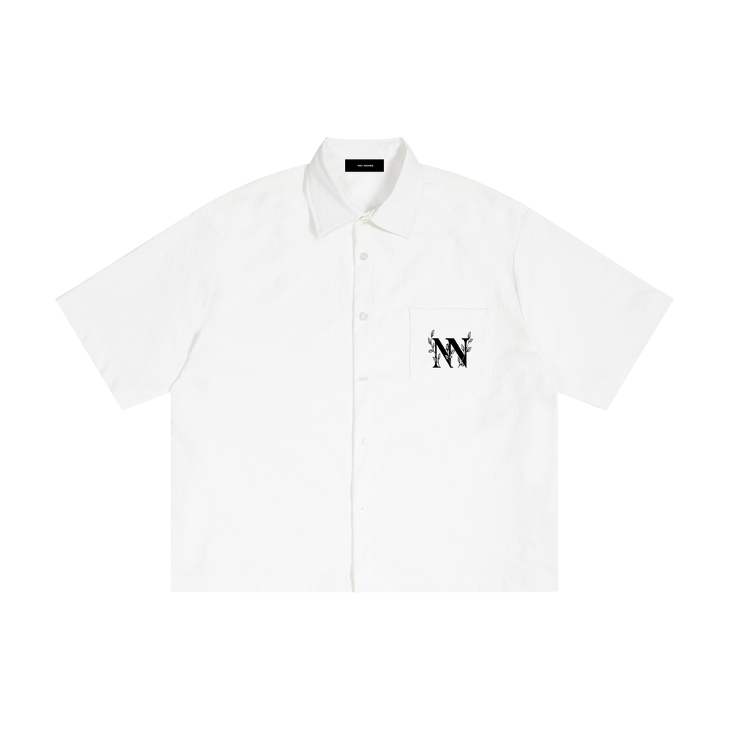 NO NOISE™ 001 BOTANICAL CAMP SHIRT — WHITE