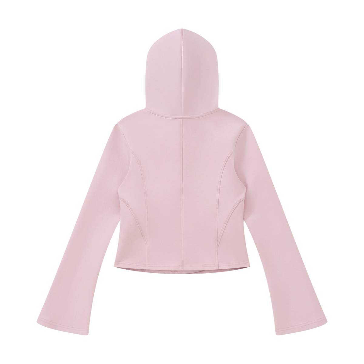 NO NOISE™ Light pink Original Signal asymmetric zip hoodie, back