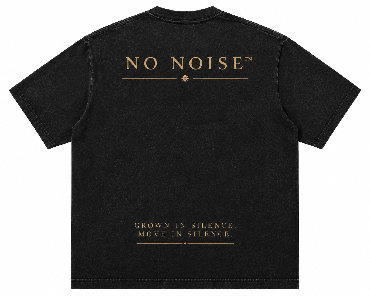 NO NOISE™ HEAVYWEIGHT VINTAGE WASH FRAYED TEE — BLACK