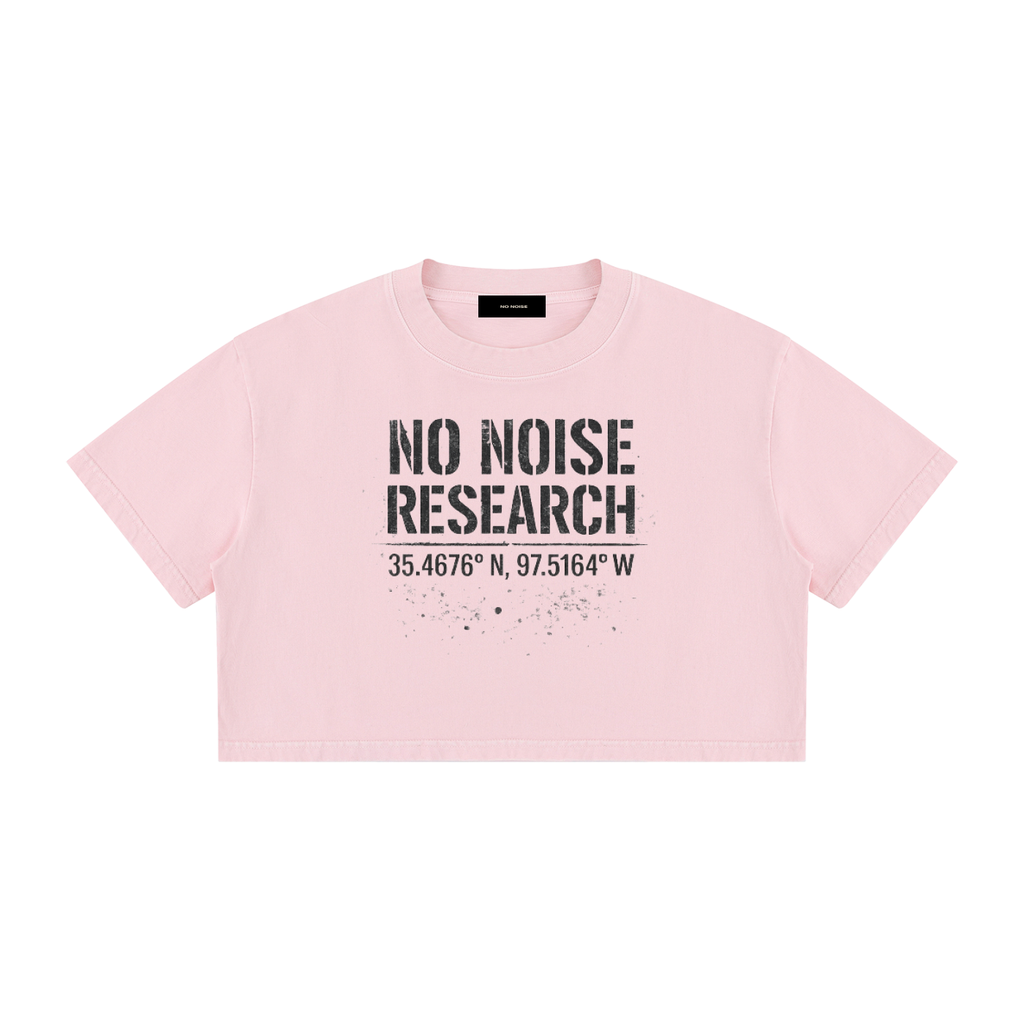 NO NOISE™ HER — RESEARCH MINERAL WASH CROP TEE