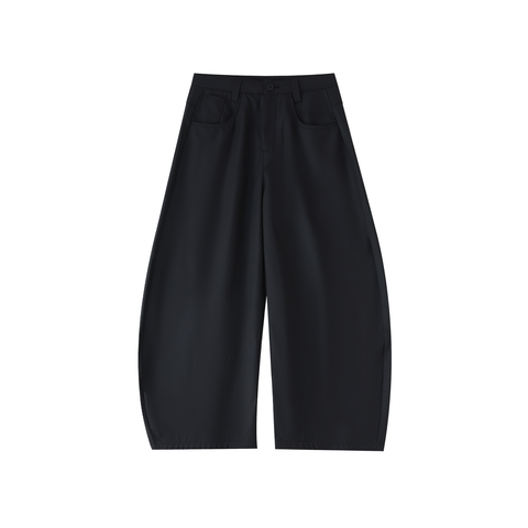 THE STILL FORM BARREL TROUSER — BLACK