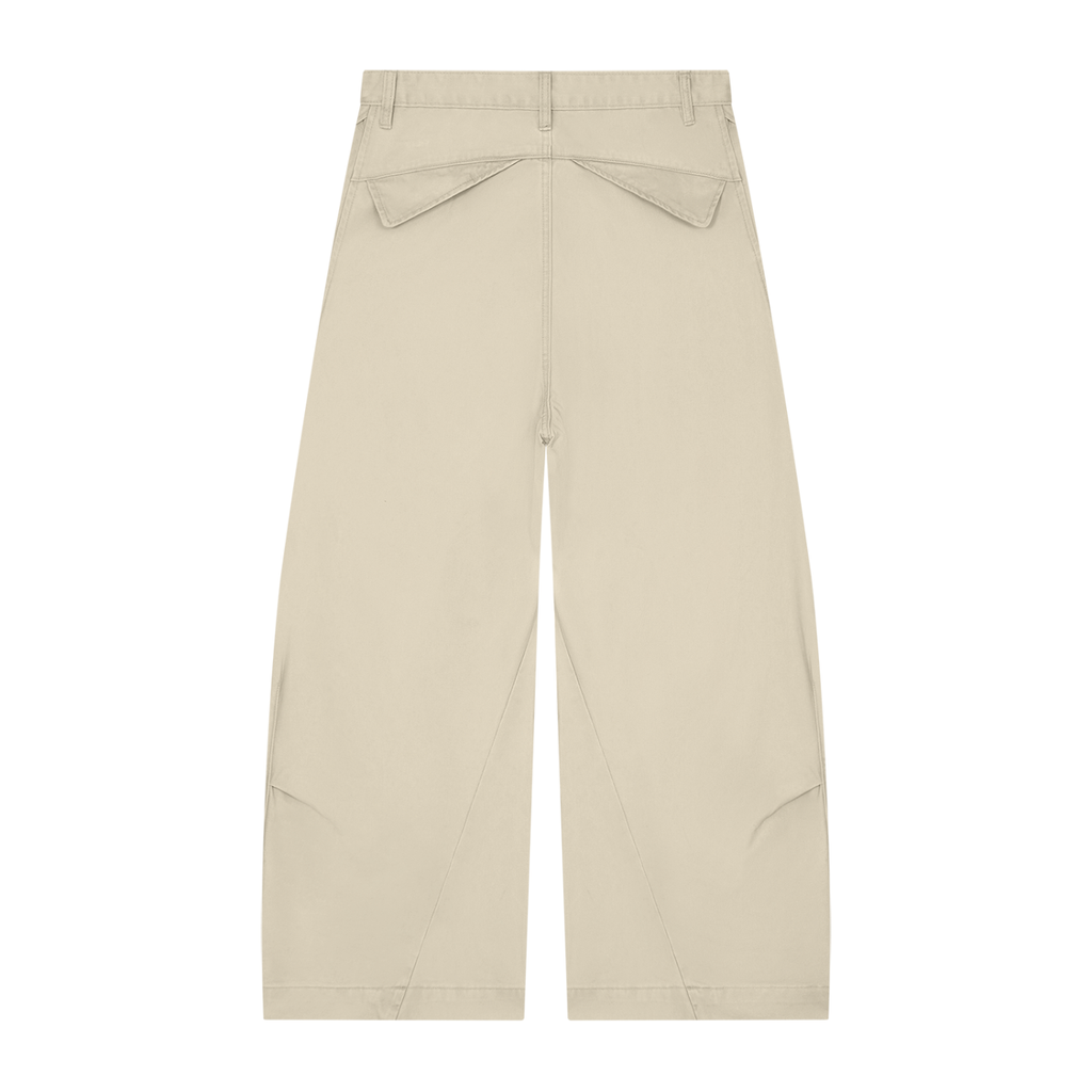 NO NOISE™ 001 Barrel Leg Pant — Bone, back view