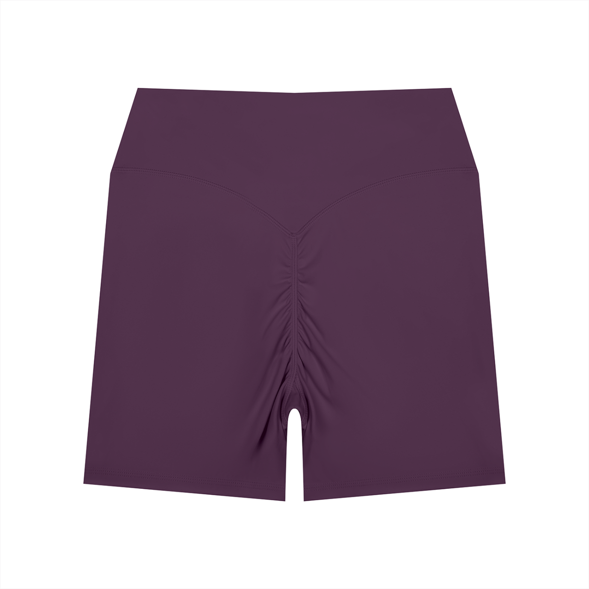 NO NOISE™ Plum purple high-waist biker shorts, back