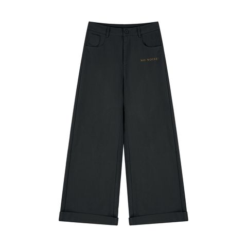 NO NOISE™ HER SILENT DRAPE TROUSER — BLACK