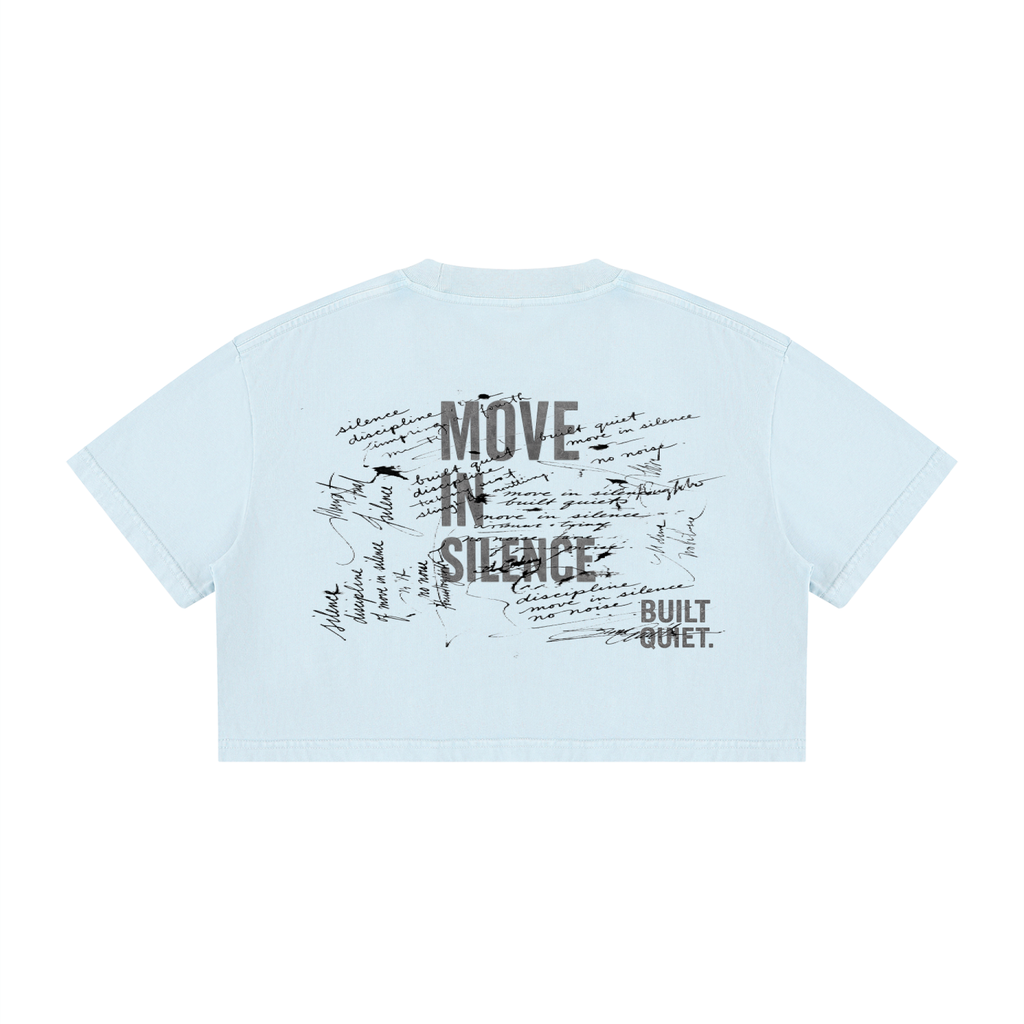NO NOISE™ HER — RESEARCH MINERAL WASH CROP TEE