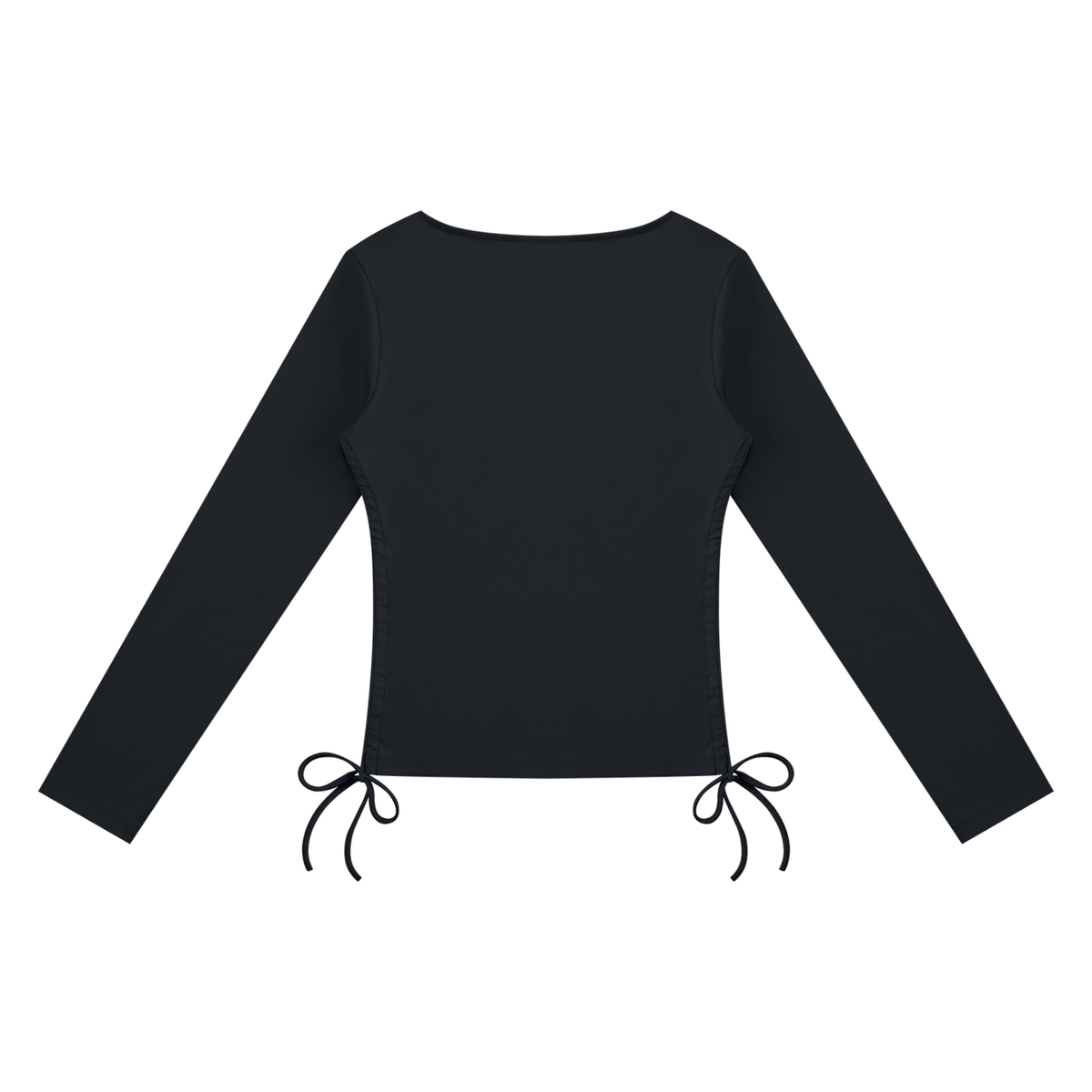 NO NOISE™ Black ruched square-neck top, back
