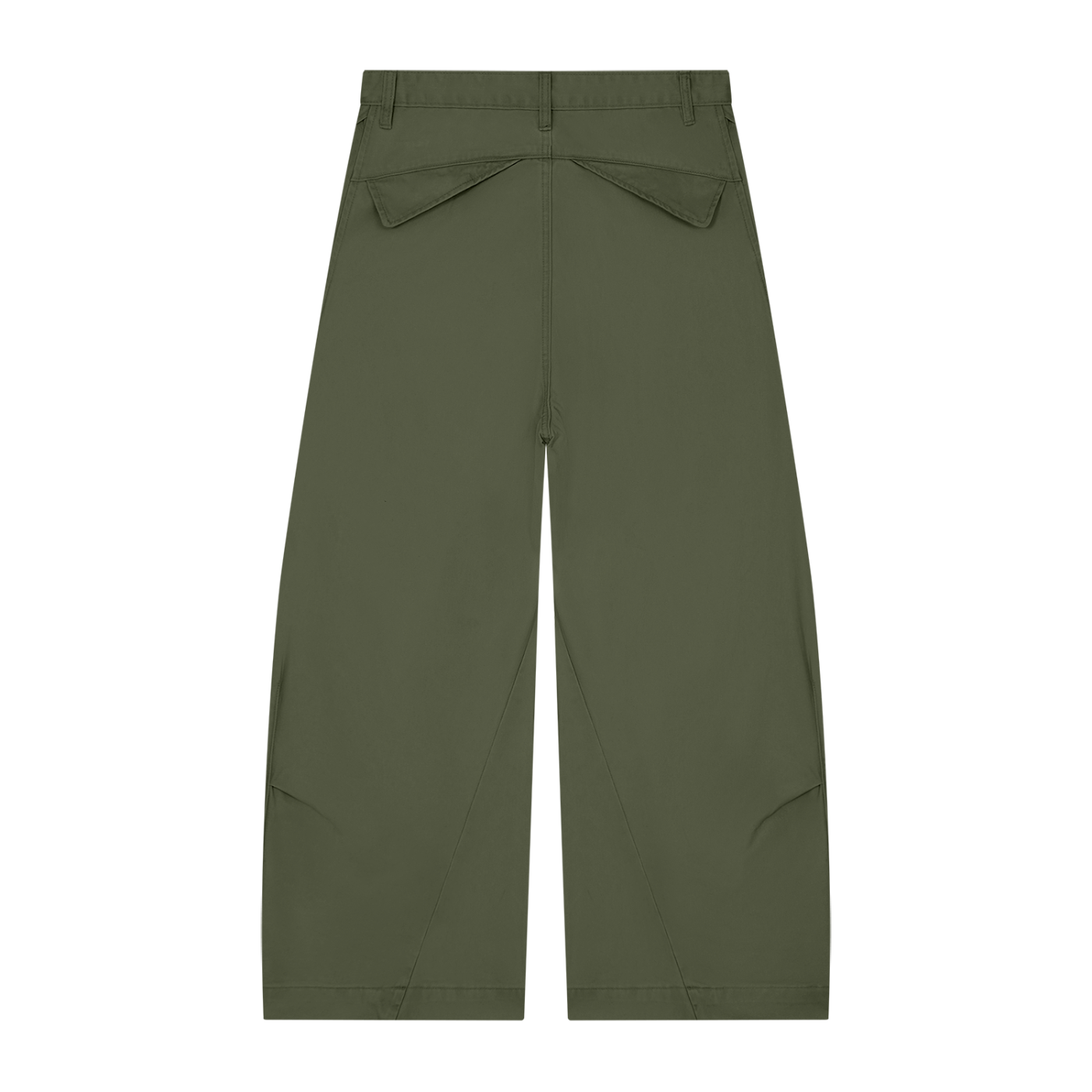 NO NOISE™ 001 Barrel Leg Pant — Fern, back view