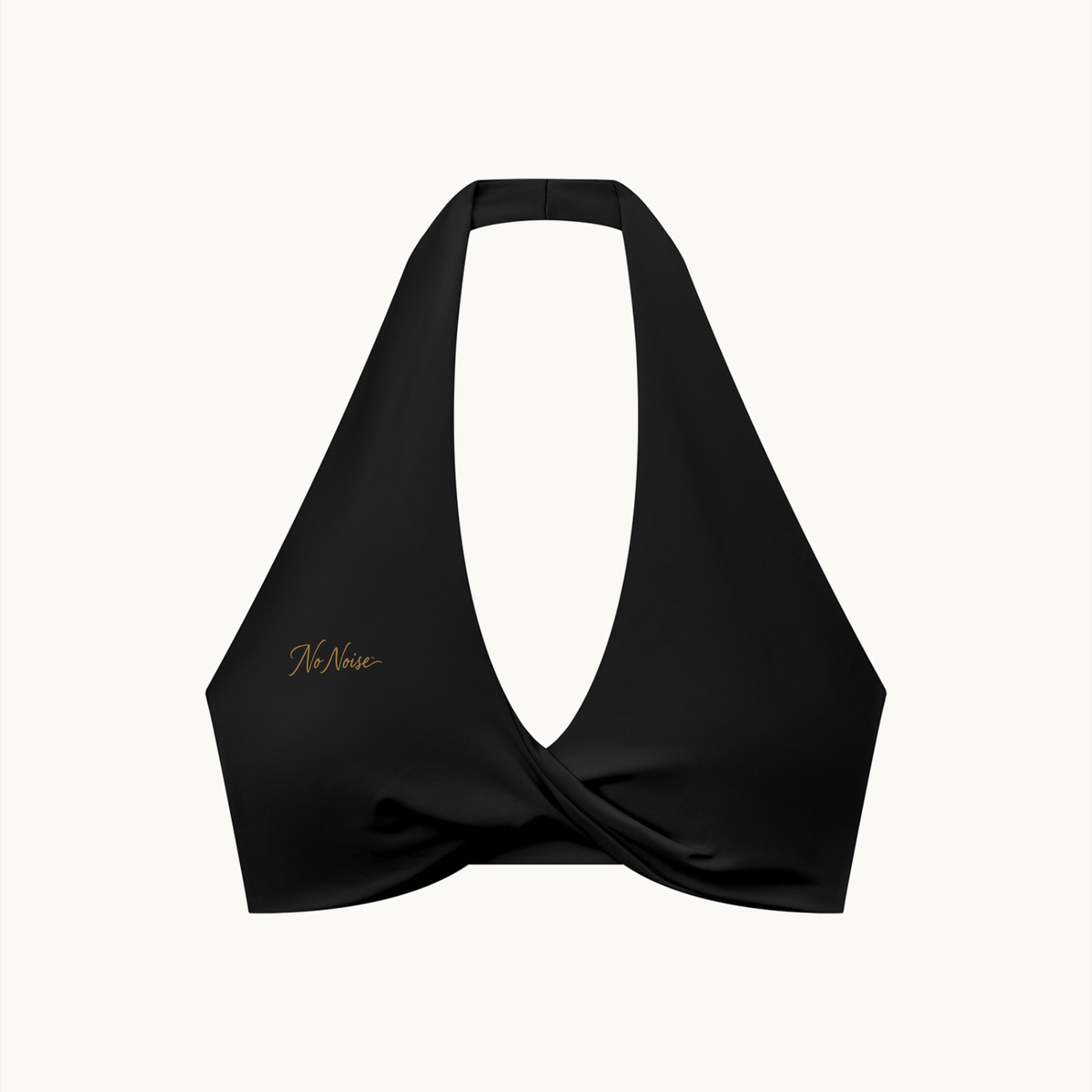 Élan Halter — Midnight, front product view on warm ivory; original garment preserved.