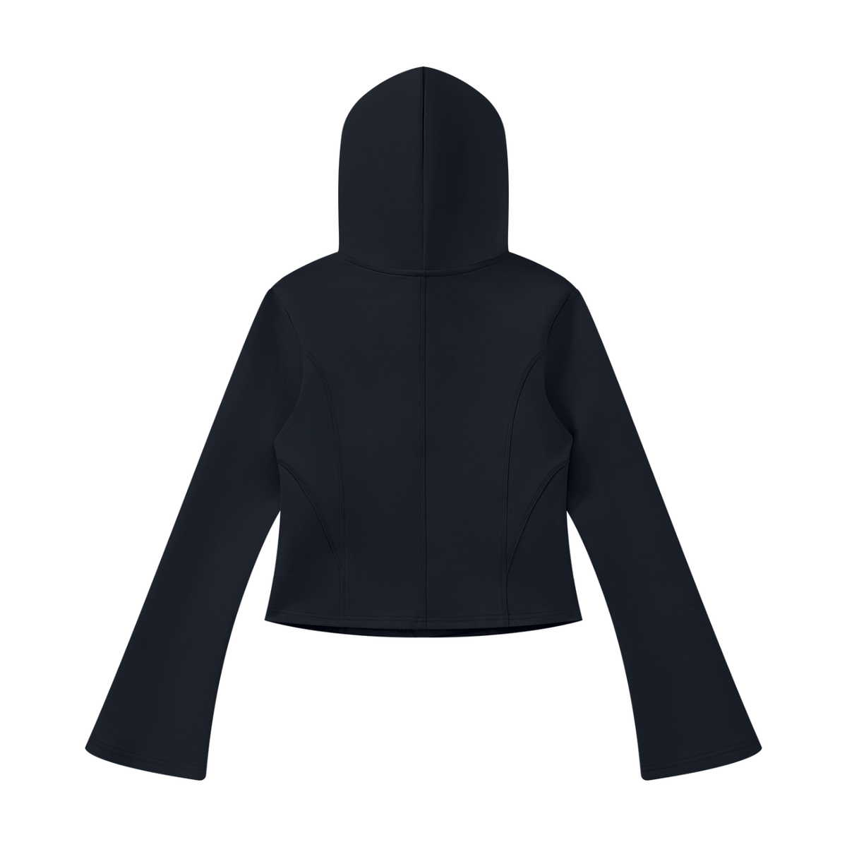 NO NOISE™ Navy blue Original Signal asymmetric zip hoodie, back