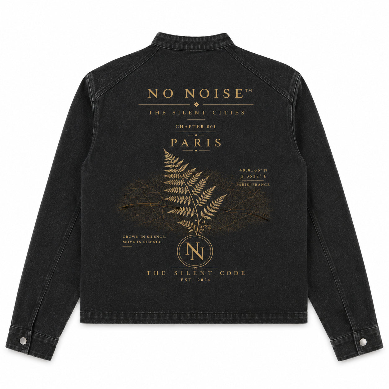 NO NOISE™ 001 SILENT FORM JACKET — WASHED BLACK