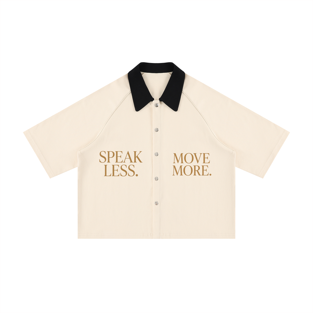 NO NOISE THE SILENT CODE COLOR BLOCK SHIRT — APRICOT — View 3