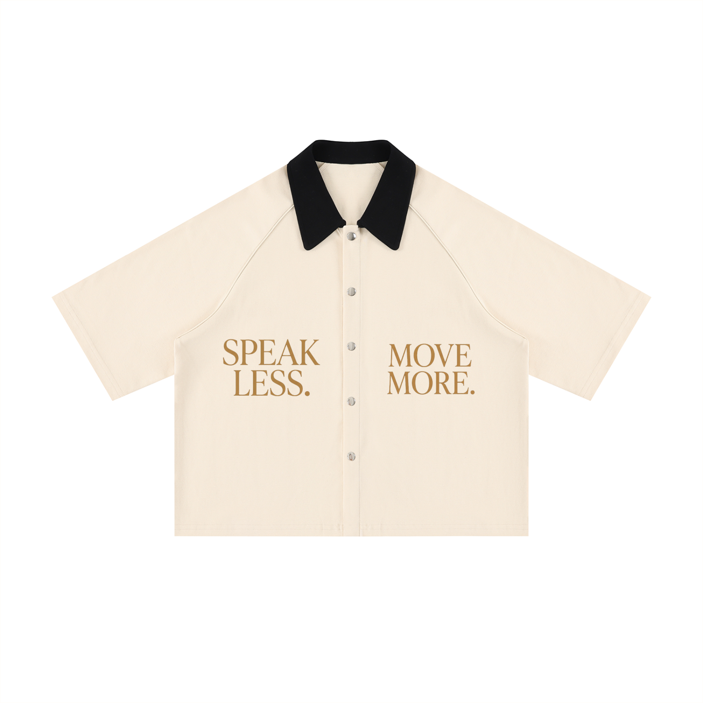 NO NOISE THE SILENT CODE COLOR BLOCK SHIRT — APRICOT — View 3