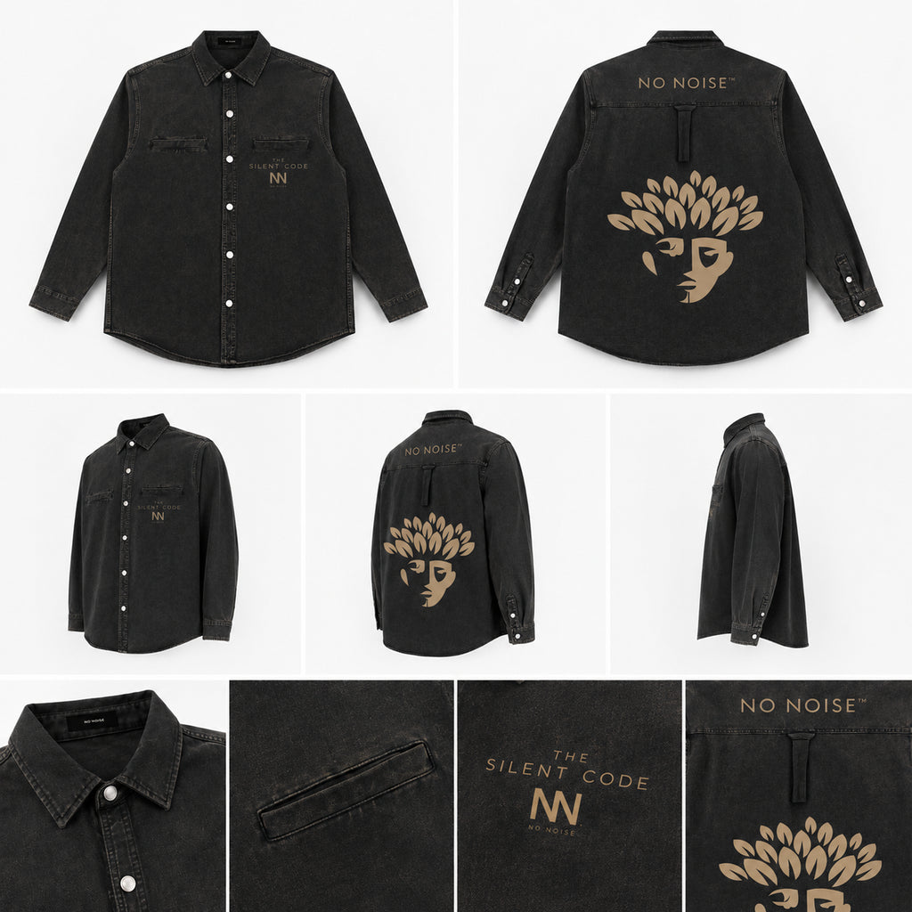 NO NOISE™ THE SILENT CODE DENIM OVERSHIRT — WASHED BLACK